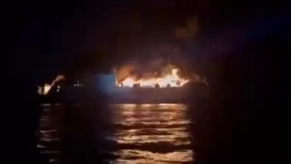 ՏԵՍԱՆՅՈՒԹ․ Ինչպես է այրվում իտալական զբոսաշրջային նավը  