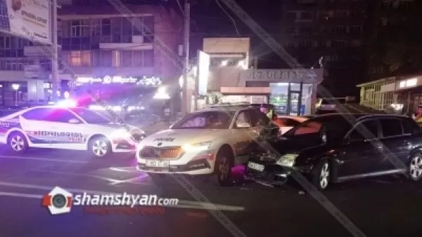 Արտակարգ դեպք Բաղրամյան պողոտայում. Opel-ը բախվել է BMW-ին հետապնդող պարեկների մեքենային