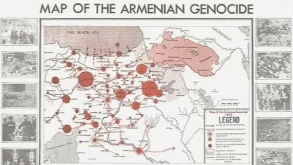 Ցեղասպանության մասին Երուսաղեմում փակցված քարտեզում Օսմանյան կայսրությունը մասնատված է