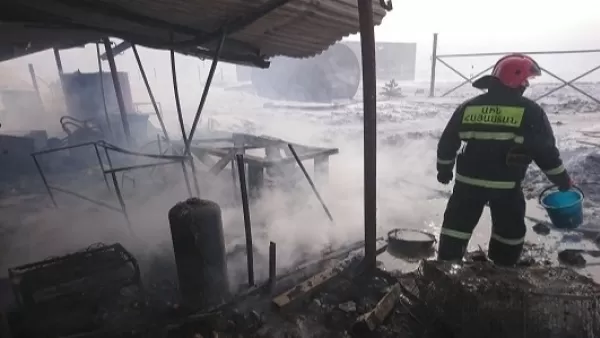 Ջրաբեր գյուղում վագոն-տնակն ամբողջությամբ այրվել է