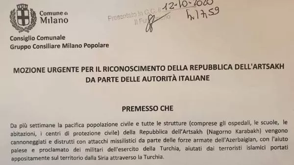 Իտալիայի Միլան քաղաքն ընդունել է Արցախի անկախությունը