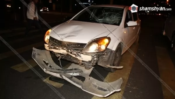 Երևանում բախվել են առանց համարանիշի մոպեդն ու Opel Astra-ն մոպեդավարը շպրտվել և գլխով բախվել է Opel-ի դիմապակուն. կա վիրավոր