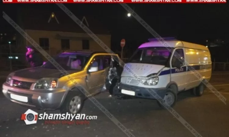 Երևանում բախվել են ոստիկանական ГАЗель-ն ու Nissan X-Trail-ը. Շամշյան
