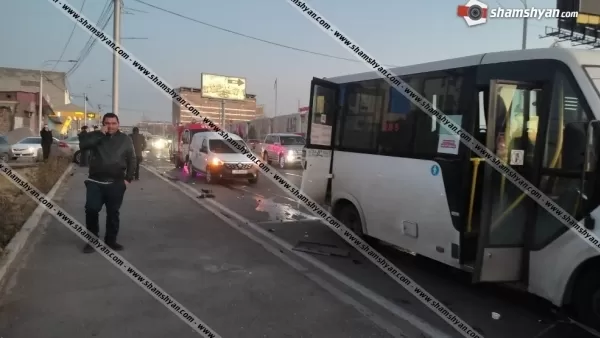 Խոշոր ավտովթար՝ Իսակովի պողոտայում, ոստիկանության ակադեմիայի մոտ բախվել են Volvo-ն ու միկրոավտոբուսը. կան տուժածներ. Shamshyan. com