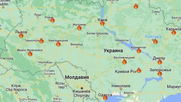 Ուկրաինայի ենթակառուցվածքային օբյեկտների վրա հարձակումների քարտեզը