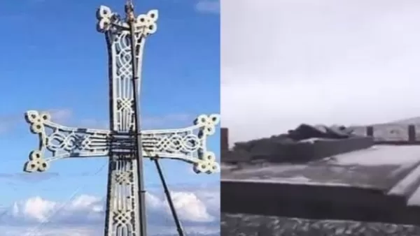 ՏԵՍԱՆՅՈՒԹ․ Գեղարքունիքի մարզում կանգնեցված 44 մետր բարձրությամբ խաչը շուռ է եկել