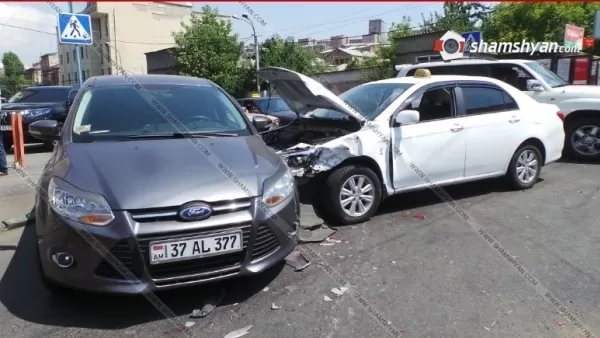Աճառյան-Խուդյակով փողոցների խաչմերուկում բախվել են Mercedes, BYD, Ford և Opel մակնիշի ավտոմեքենաները