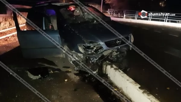 Խոշոր ավտովթար Երևանում. 37-ամյա վարորդը Opel-ով բախվել է բետոնե բաժանարար սյանը. 6  մարդ տուժել է. Shamshyan. com